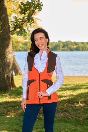 Ollabelle Orange Featherwale with Brown Trim - Upland Bespoke